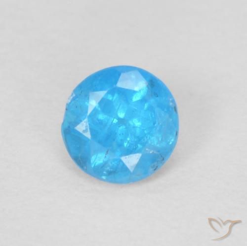 0.16ct Natürlicher Intensives Azurblau Apatit, Runden, VS