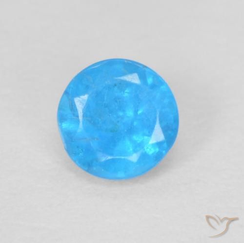 0.22ct Natürlicher Intensives Azurblau Apatit, Runden, VS