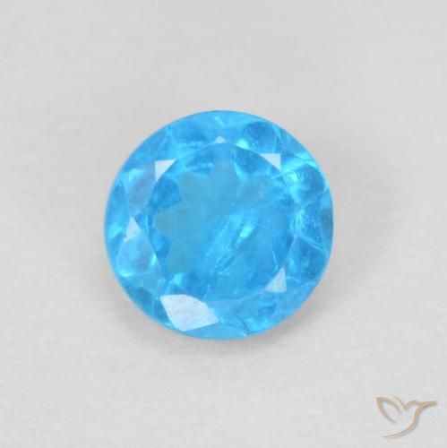 0.20ct Natürlicher Tiefes Babyblau Apatit, Runden, VS