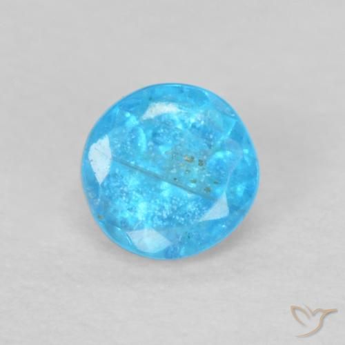 0.19ct Natürlicher Azurblau Apatit, Runden, VS