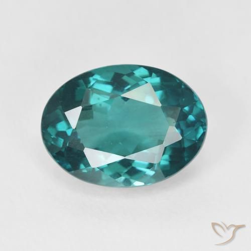 5.25ct Natürlicher Vivid Greenish Blue Apatit, Oval, VVS-VS