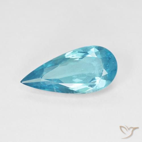 4.81ct Natürlicher Blau-grün Apatit, Birnenform, VVS-VS