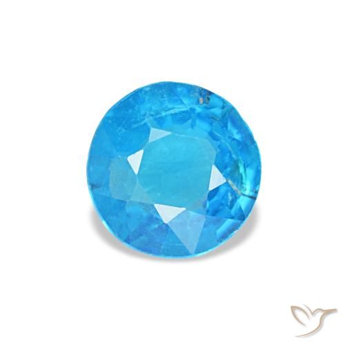 0,37 ctw natürlicher blauer Apatit, Rundschliff, SI