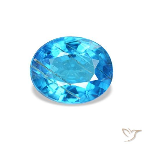 0,44 ctw natürlicher blauer Apatit, Oval Schliff, SI