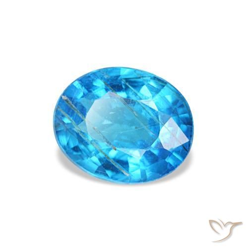 0,44 ctw natürlicher blauer Apatit, Oval Schliff, SI