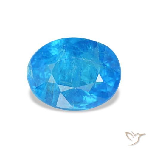 0,92 ctw natürlicher blauer Apatit, Oval Schliff, SI