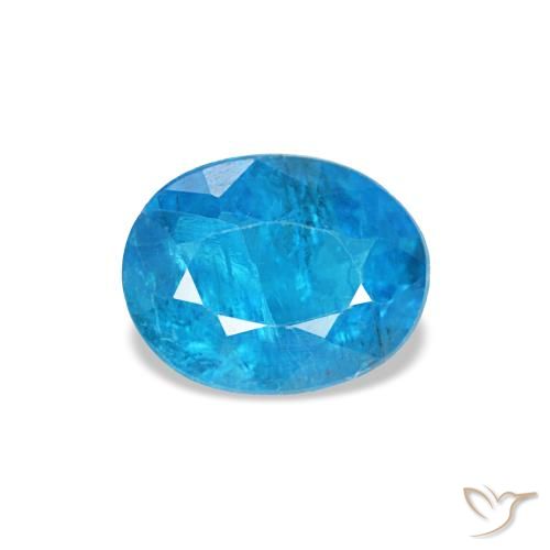 0,51 ctw natürlicher blauer Apatit, Oval Schliff, SI