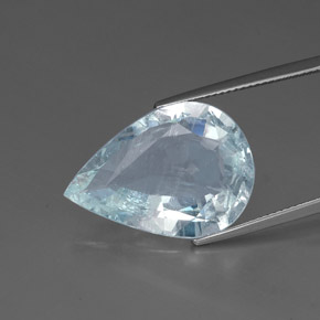 14,24 ctw natürlicher blauer Aquamarin, Birnenform, SI