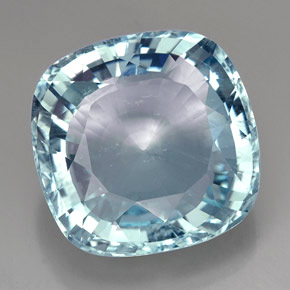 49,00 ctw natürlicher blauer Aquamarin, Kissenschliff, VS