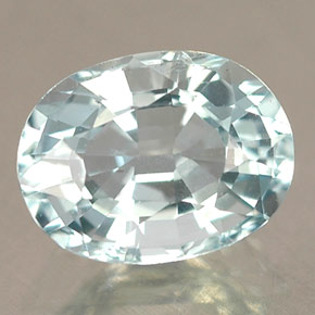 1,30 ctw natürlicher blauer Aquamarin, Oval Schliff, IF
