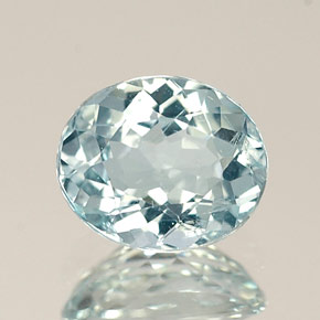 0,76 ctw natürlicher blauer Aquamarin, Oval Schliff, VS