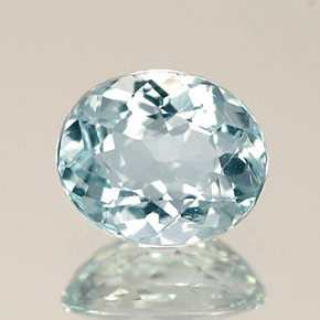 0,76 ctw natürlicher blauer Aquamarin, Oval Schliff, VS