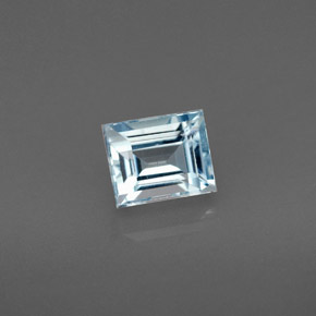 0,86 ctw natürlicher blauer Aquamarin, Baguette, VS