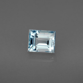 0,86 ctw natürlicher blauer Aquamarin, Baguette, VS