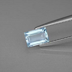 0,55 ctw natürlicher blauer Aquamarin, Baguette, VS