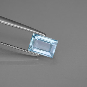 0,55 ctw natürlicher blauer Aquamarin, Baguette, VS