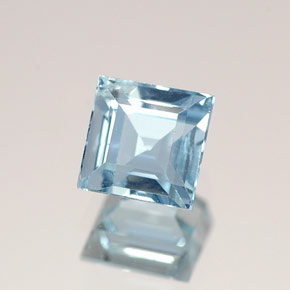 0,61 ctw natürlicher blauer Aquamarin, Quadrat, VS