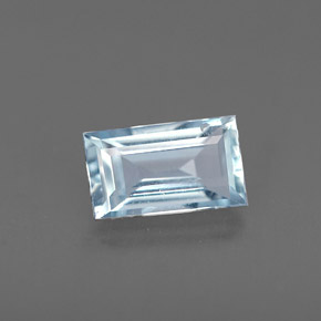 0,57 ctw natürlicher blauer Aquamarin, Baguette, VVS-VS