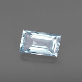 0,57 ctw natürlicher blauer Aquamarin, Baguette, VVS-VS