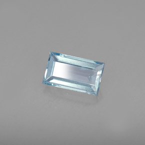 0,68 ctw natürlicher blauer Aquamarin, Baguette, VS
