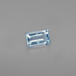 0,55 ctw natürlicher blauer Aquamarin, Baguette, VS