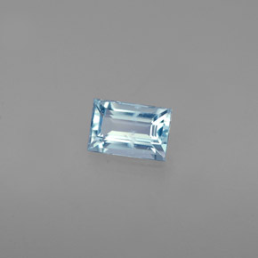 0,55 ctw natürlicher blauer Aquamarin, Baguette, VS