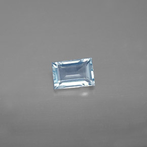 0,56 ctw natürlicher blauer Aquamarin, Baguette, VVS-VS