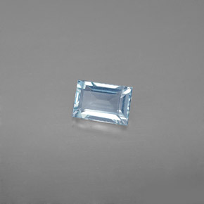 0,56 ctw natürlicher blauer Aquamarin, Baguette, VVS-VS