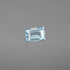 0,47 ctw natürlicher blauer Aquamarin, Baguette, VS