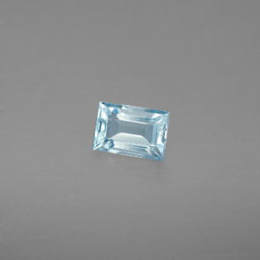0,47 ctw natürlicher blauer Aquamarin, Baguette, VS