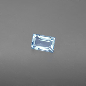 0,59 ctw natürlicher blauer Aquamarin, Baguette, VS