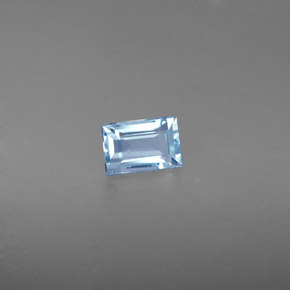 0,59 ctw natürlicher blauer Aquamarin, Baguette, VS