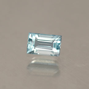 0,30 ctw natürlicher blauer Aquamarin, Baguette, VVS