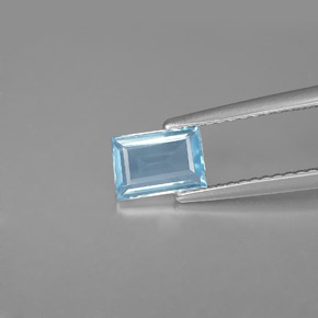 0,63 ctw natürlicher blauer Aquamarin, Baguette, VS