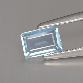 0,43 ctw natürlicher blauer Aquamarin, Baguette, VS