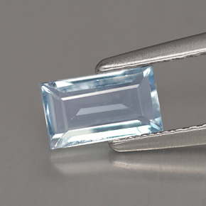 0,63 ctw natürlicher blauer Aquamarin, Baguette, VS