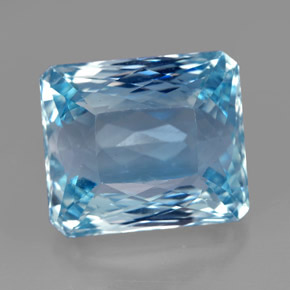 13,06 ctw natürlicher blauer Aquamarin, Smaragdschliff, VS