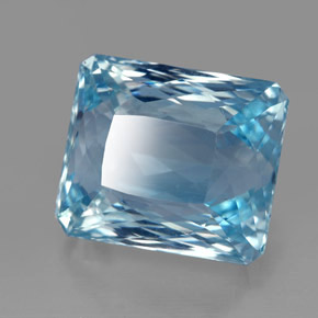 13,06 ctw natürlicher blauer Aquamarin, Smaragdschliff, VS