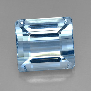 20,71 ctw natürlicher blauer Aquamarin, Smaragdschliff, VVS