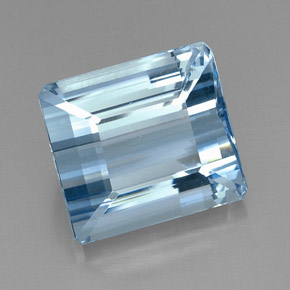 20,71 ctw natürlicher blauer Aquamarin, Smaragdschliff, VVS