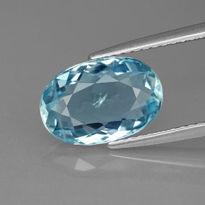 2,80 ctw natürlicher blauer Aquamarin, Oval Schliff, VS