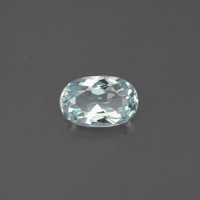 0,88 ctw natürlicher blauer Aquamarin, Oval Schliff, VVS-VS