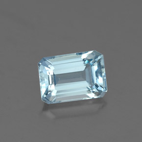 0,96 ctw natürlicher blauer Aquamarin, Smaragdschliff, VVS
