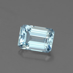 0,96 ctw natürlicher blauer Aquamarin, Smaragdschliff, VVS