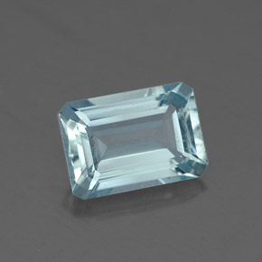 1,51 ctw natürlicher blauer Aquamarin, Smaragdschliff, VVS
