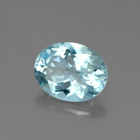1,68 ctw natürlicher blauer Aquamarin, Oval Schliff, VVS