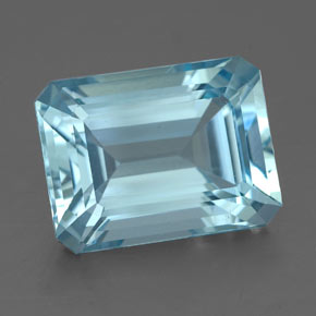 4,00 ctw natürlicher blauer Aquamarin, Smaragdschliff, VVS