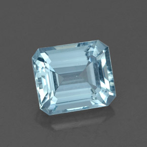 1,64 ctw natürlicher blauer Aquamarin, Smaragdschliff, VVS