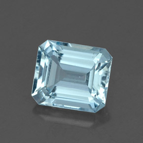 1,64 ctw natürlicher blauer Aquamarin, Smaragdschliff, VVS