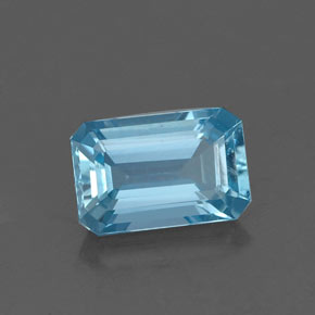 1,17 ctw natürlicher blauer Aquamarin, Smaragdschliff, VVS